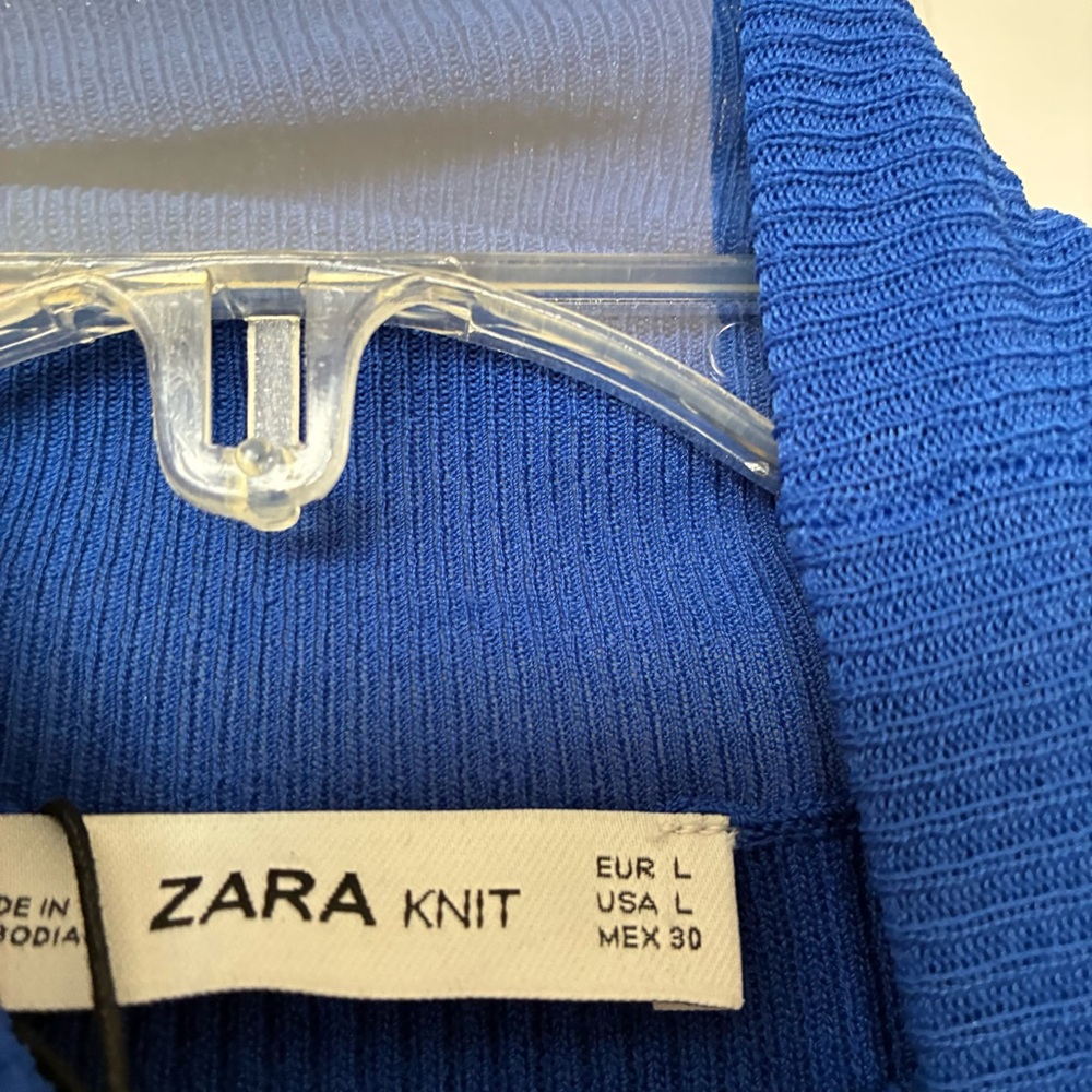 Zara Women's Long Sleeve Blue Turtleneck Dress - Picture 2 of 4